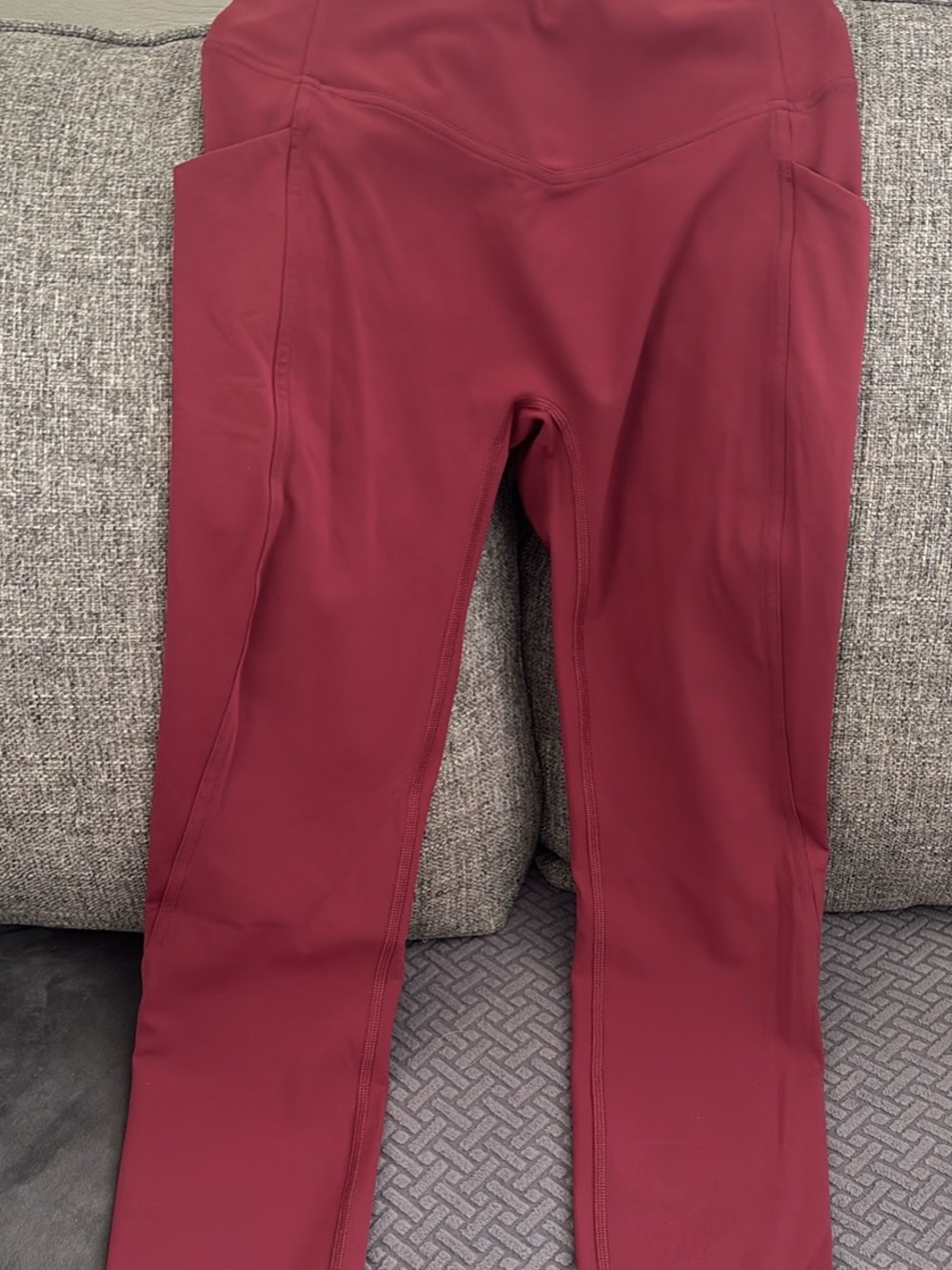 lululemon athletica Women's Maroon High-Rise Leggings with Side Pockets